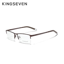 Load image into Gallery viewer, KINGSEVEN Titanium Alloy Optical Glasses Frame Men Square Myopia Prescription Eyeglasses Male Metal очки для зрения