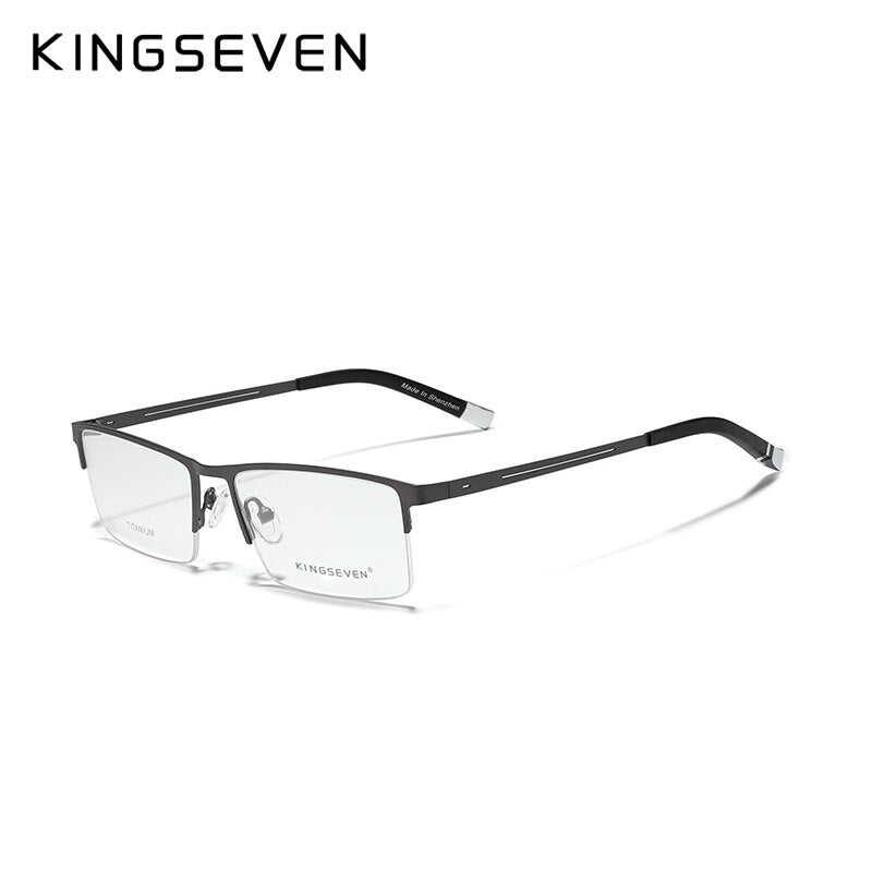 KINGSEVEN Titanium Alloy Optical Glasses Frame Men Square Myopia Prescription Eyeglasses Male Metal очки для зрения