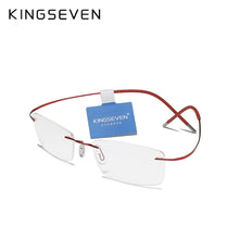 Carica l&#39;immagine nel visualizzatore di Gallery, KINGSEVEN Ultra-light Frameless Glasses Women Pure Titanium Eyewear Screwless Goggle For Men