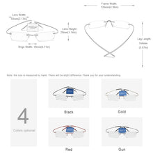 Carica l&#39;immagine nel visualizzatore di Gallery, KINGSEVEN Ultra-light Frameless Glasses Women Pure Titanium Eyewear Screwless Goggle For Men