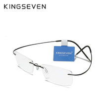 Carica l&#39;immagine nel visualizzatore di Gallery, KINGSEVEN Ultra-light Frameless Glasses Women Pure Titanium Eyewear Screwless Goggle For Men
