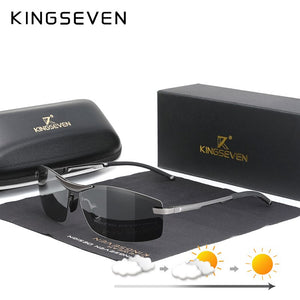 KINGSEVEN Updated Aluminum Photochromc Sunglasses Men Polarized Driving Chameleon Glasses Male Change Color Sun Glasses Eyewear
