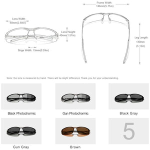 KINGSEVEN Updated Aluminum Photochromc Sunglasses Men Polarized Driving Chameleon Glasses Male Change Color Sun Glasses Eyewear