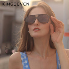 Carica l'immagine nel visualizzatore di Gallery, KINGSEVEN Occhiali da sole vintage anni '70 per donna Uomo Retro Pilot Lenti colorate con montatura grande Occhiali con protezione UV 