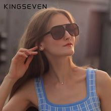 Carica l'immagine nel visualizzatore di Gallery, KINGSEVEN Occhiali da sole vintage anni '70 per donna Uomo Retro Pilot Lenti colorate con montatura grande Occhiali con protezione UV 