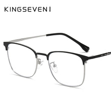 Carica l&#39;immagine nel visualizzatore di Gallery, KINGSEVEN non-magnetic titanium anti-blue light goggles flat mirror men and women glasses frame optical glasses frame 9677