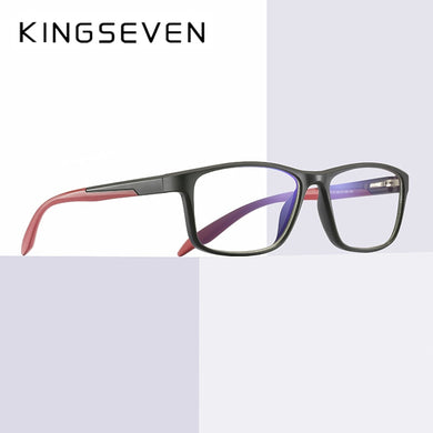 KINGSEVEN2023 TR Anti-Blue Glasses LiteraryFrame Flat Mirror Spring Goggles Unisex Prescription Optical Glasses for Myopia