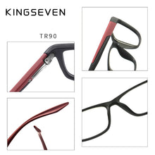 Load image into Gallery viewer, KINGSEVEN2023 TR Anti-Blue Glasses LiteraryFrame Flat Mirror Spring Goggles Unisex Prescription Optical Glasses for Myopia