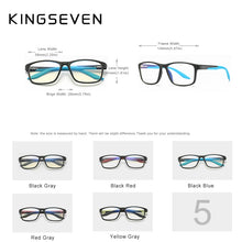 Load image into Gallery viewer, KINGSEVEN2023 TR Anti-Blue Glasses LiteraryFrame Flat Mirror Spring Goggles Unisex Prescription Optical Glasses for Myopia