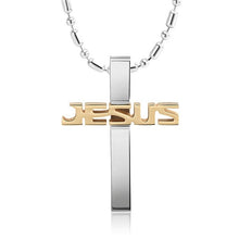 Load image into Gallery viewer, 316L Stainless Steel Cross Pendant Necklace for Men Jesus Religious Necklace Jewelry Male Collar FN03