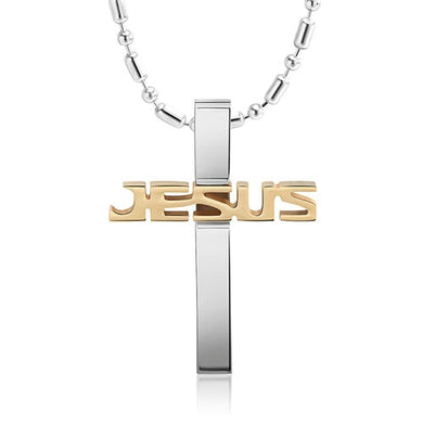 316L Stainless Steel Cross Pendant Necklace for Men Jesus Religious Necklace Jewelry Male Collar FN03