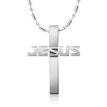 Load image into Gallery viewer, 316L Stainless Steel Cross Pendant Necklace for Men Jesus Religious Necklace Jewelry Male Collar FN03