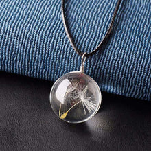 Load image into Gallery viewer, 1pcs Real Dandelion Jewelry Crystal Glass Ball Dandelion Necklace Long Strip Leather Chain Pendant Necklaces For Women