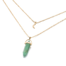 Carica l&#39;immagine nel visualizzatore di Gallery, Fashion Bohemia 1 PC Collana girocollo in pietra naturale con luna in pietra color oro Collana con pendente in cristallo per le donne Regalo della festa nuziale 