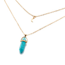 Carica l&#39;immagine nel visualizzatore di Gallery, Fashion Bohemia 1 PC Collana girocollo in pietra naturale con luna in pietra color oro Collana con pendente in cristallo per le donne Regalo della festa nuziale 