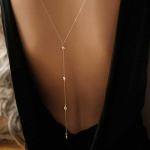 Lady Gold and Silver Beach Bikini Bib Collection Crystal Back Back Chain Necklace