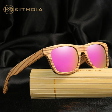 KITHDIA Occhiali da sole in legno naturale di marca da donna Occhiali da sole polarizzati vintage retrò in legno Oculos De Sol Occhiali da sole in bambù