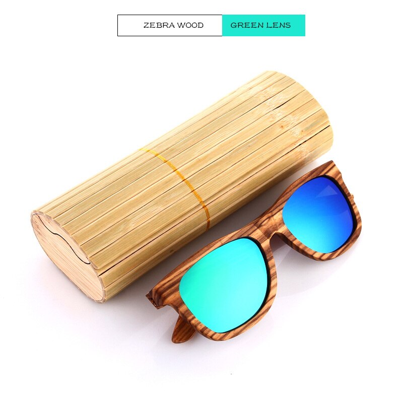 KITHDIA Wooden Sunglasses Polarized Men Bamboo Case Women Brand Designer Vintage Wood Sun Glasses Oculos de sol masculino