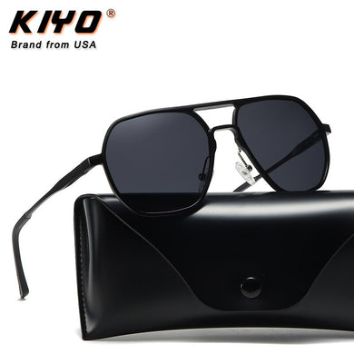 KIYO Marca 2023 Uomo Occhiali da sole polarizzati poligonali Occhiali da sole classici in alluminio e magnesio UV400 Occhiali da guida 2879 
