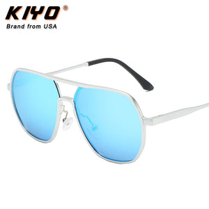 KIYO Marca 2023 Uomo Occhiali da sole polarizzati poligonali Occhiali da sole classici in alluminio e magnesio UV400 Occhiali da guida 2879 