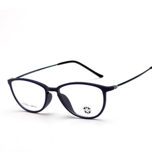 KJDCHD Tungsten Titanium Glasses Men Women Cat Eye Eyeglasses Frames Precription Spectacles Ultra Light Eyeglass Female Points