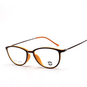 KJDCHD Tungsten Titanium Glasses Men Women Cat Eye Eyeglasses Frames Precription Spectacles Ultra Light Eyeglass Female Points