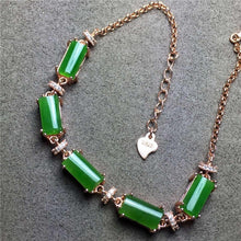 Carica l'immagine nel visualizzatore di Gallery, Gioielleria raffinata Bracciale in argento sterling 925 con giada naturale e diaspro, diamante deluxe, rosa, oro, tre colori 