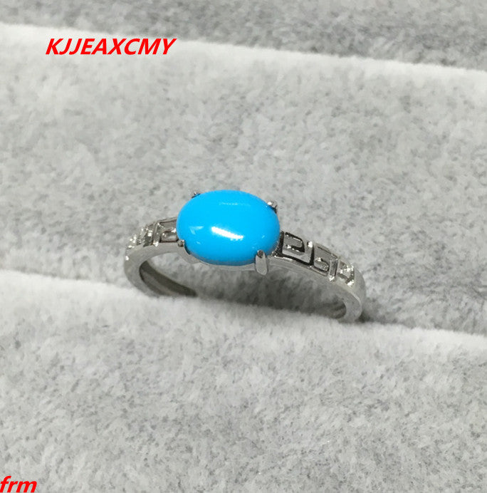 Fine jewelry 925 sterling silver Inlaid natural turquoise ladies ring wholesale