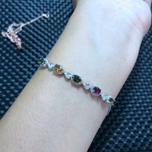 Load image into Gallery viewer, Fine jewelry Bracelet 925 sterling silver inlaid natural tourmaline bracelet bracelet