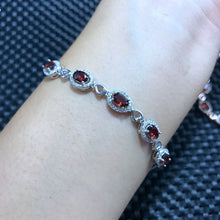 Load image into Gallery viewer, Fine jewelry Garnet female Bracelet 925 sterling silver inlaid hot, manufacturing, granule good fire color