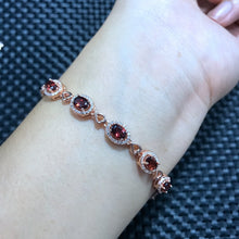 Load image into Gallery viewer, Fine jewelry Garnet female Bracelet 925 sterling silver inlaid hot, manufacturing, granule good fire color