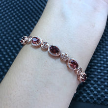 Load image into Gallery viewer, Fine jewelry In real photos, 925 silver inl natural garnet female bracelet, single grain stone 1 carats