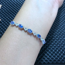 Carica l'immagine nel visualizzatore di Gallery, Gioielleria raffinata Nelle foto reali, recensione del supporto in pietra piatta, braccialetto femminile caldo intarsiato in argento sterling 925 