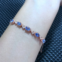 Carica l'immagine nel visualizzatore di Gallery, Gioielleria raffinata Nelle foto reali, recensione del supporto in pietra piatta, braccialetto femminile caldo intarsiato in argento sterling 925 