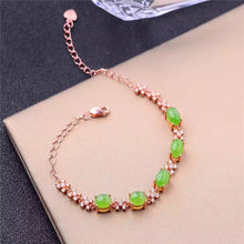Carica l'immagine nel visualizzatore di Gallery, Gioielleria raffinata Bracciale in giada, intarsio in argento 925, bracciale naturale e Tian Biyu, gioielli in argento sterling 