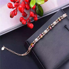 Load image into Gallery viewer, Fine jewelry Natural Crystal 925 sterling silver inl natural Brazil tourmaline female bracelet, small fre