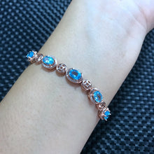 Load image into Gallery viewer, Fine jewelry Natural Topaz Bracelet wholesale shinv Aquamarine sapphire comparable exquisite low price