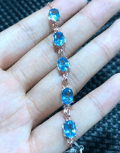 Carica l&#39;immagine nel visualizzatore di Gallery, Fine jewelry Natural Topaz Stone Bracelet wholesale 925 sterling silver inlaid support identification