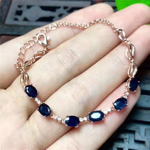 Load image into Gallery viewer, Fine jewelry Natural sapphire female bracelet, S925 sterling silver jewelry wholesale, natural gemstone female