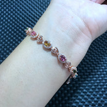 Carica l'immagine nel visualizzatore di Gallery, Fine jewelry Natural tourmaline 925 silver inlaid in kind photos, new sterling silver bracelet bracelet wholesale