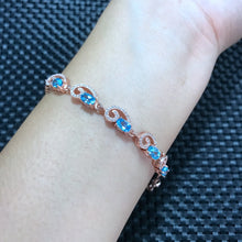 Load image into Gallery viewer, Fine jewelry New custom 925 sterling silver inlaid natural Topaz Stone Bracelet