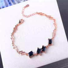 Carica l'immagine nel visualizzatore di Gallery, Fine jewelry Pure natural sapphire, 925 silver jewelry, jewelry, hand jewelry, bracelet wholesale, gemstone girl