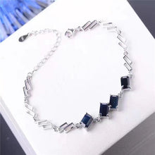 Carica l'immagine nel visualizzatore di Gallery, Fine jewelry Pure natural sapphire, 925 silver jewelry, jewelry, hand jewelry, bracelet wholesale, gemstone girl