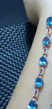 Carica l&#39;immagine nel visualizzatore di Gallery, Fine jewelry Real photographs of 925 sterling silver inlaid natural Topaz Stone Bracelet single 1.5 carat beautiful c