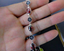 Carica l'immagine nel visualizzatore di Gallery, Fine jewelry S925 Thai Silver Amethyst Garnet Yellow Onyx Flower Bracelet Retro