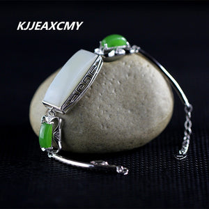 S925 joyas de plata de la moda y tendencia natural de jade de brazalete de nuevo la Sra.