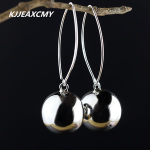 S925 sterling silver jewelry handmade ladies smooth ball atmosphere earrings