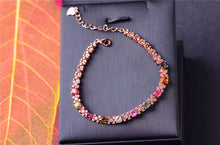 Load image into Gallery viewer, boutique jewelry, 925 sterling silver inlay, pure natural candy, tourmaline, Gemstone Bracelet