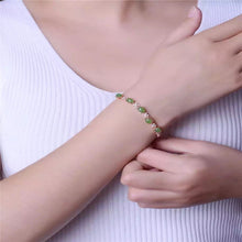 Load image into Gallery viewer, fine jewelry 925 Pure silver inl natural and field jasper female hand chain small wild flower restoring ancient ways