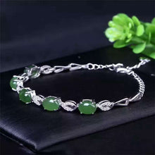 Load image into Gallery viewer, fine jewelry 925 Pure silver inl natural and field jasper female style bracelet pendant wildflower curve chain nmbgy
